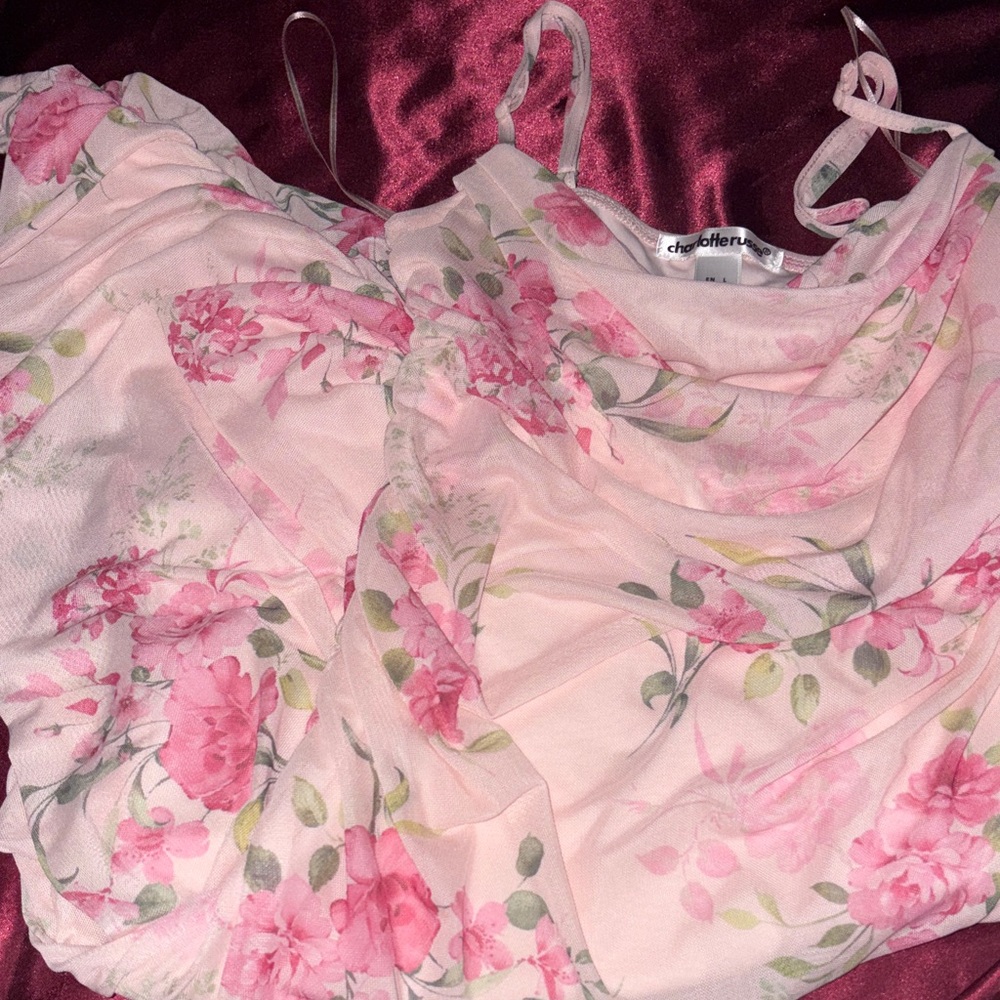 NEW!! Charlotte Russe Pink Floral Dress